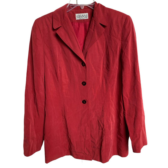 GIANNI Sport Blazer Womens 6 Vintage Red Three-Button Long Sleeve Jacket - Picture 1 of 5